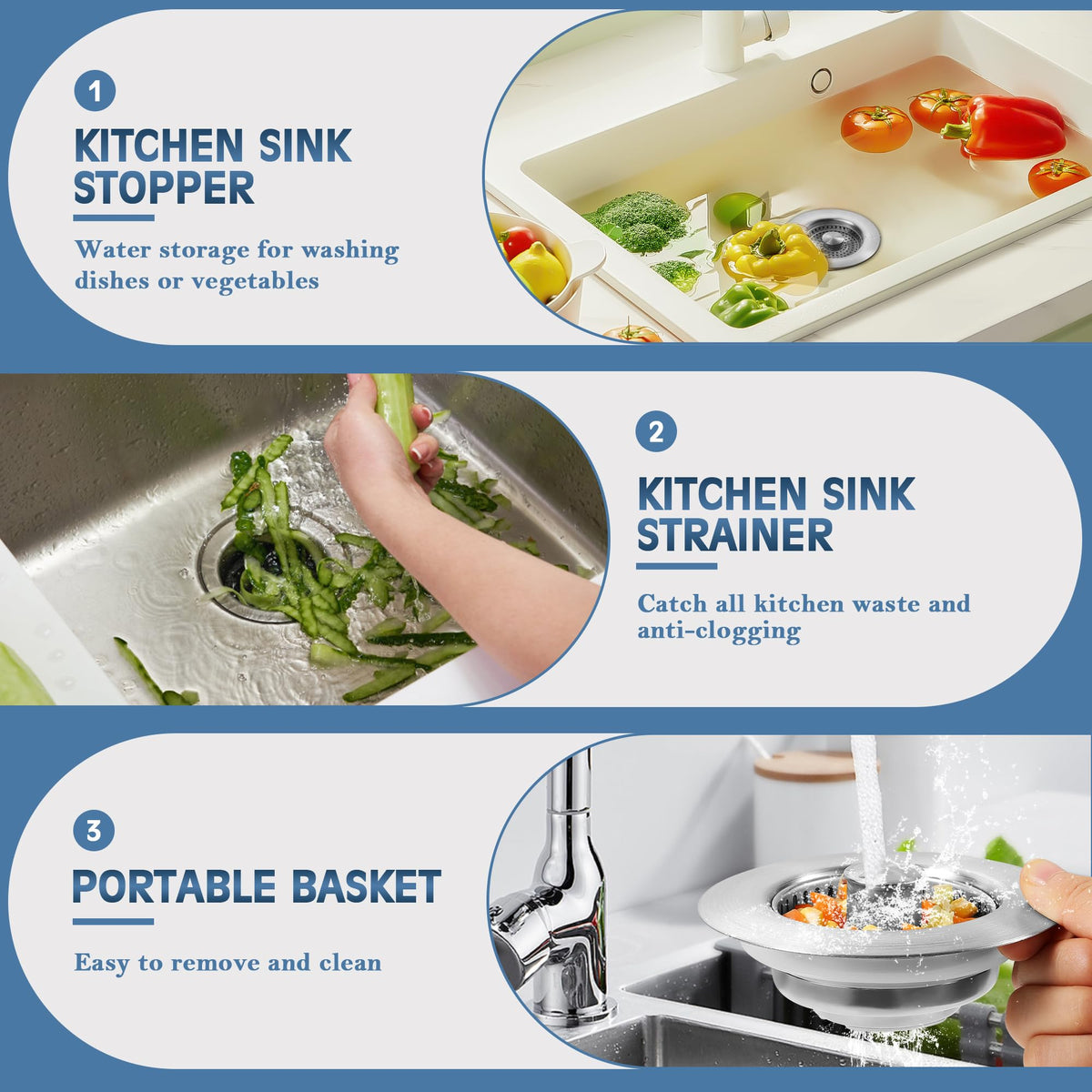 tgosomt easy-clean-residue-catching-design simplifies upkeep and keeps the sink area tidy.