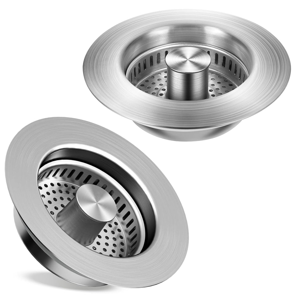 tgosomt kitchen-sink drain-strainer-assembly helps prevent clogs while collecting debris.