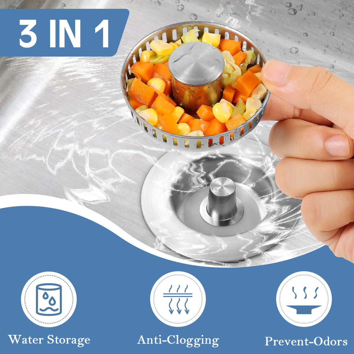tgosomt 304-stainless-steel-pop-up-stopper delivers rust-free performance and easy water control.