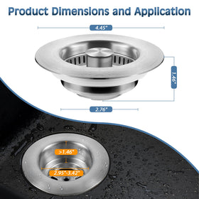 tgosomt universal-fit-us-standard-3-1-2-inch fits most kitchen drains for versatile use.