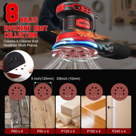 Pack of 20 sanding discs with multiple grits for versatile surface prep