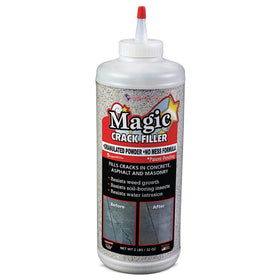 Tharos Magic Crack Filler 2.5lb gray bucket for quick crack repair on concrete.
