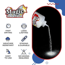 Tharos Magic Crack Filler crack closeup showing rubber-like dry finish.