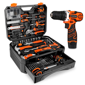 Thatool 255-piece tool set with cordless drill for versatile DIY projects and home repairs.