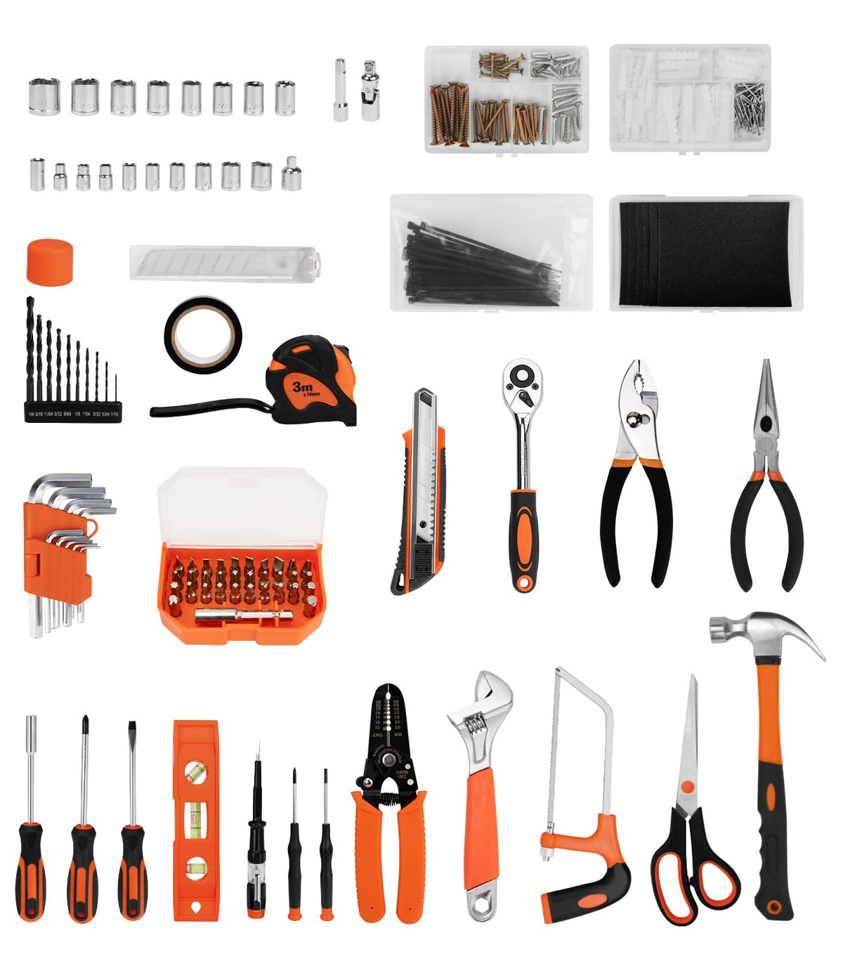 Thatool complete home tool kit contents for everyday maintenance tasks.