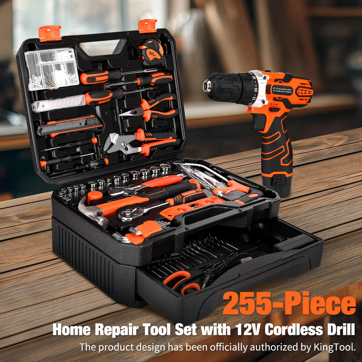 Thatool organized 255-piece kit keeps components tidy for quick project starts.