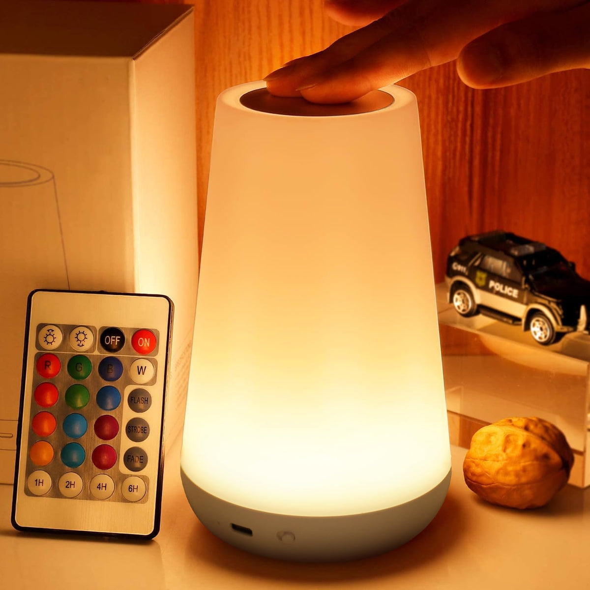 THAUSDAS Night Light shows the top touch panel for easy control.