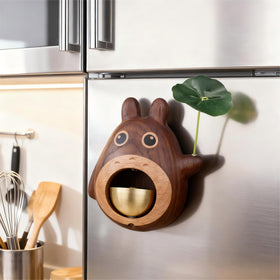 Thavgaf walnut wood door bell with warm chime for entrances.