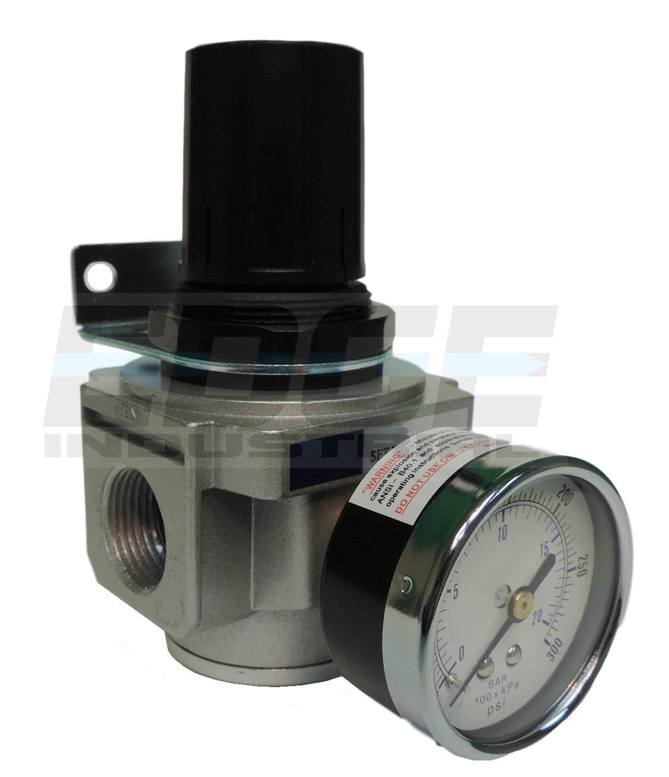 THB heavy-duty inline regulator inlet view with 3/4-inch NPT connection for reliable air control.