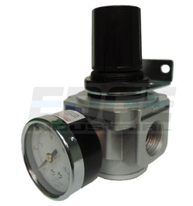 THB inline regulator gauge and knob close-up for precise pressure adjustment.