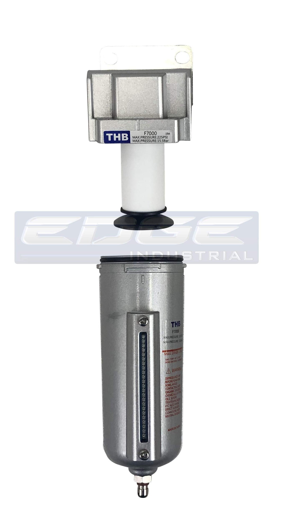 THB sight glass enables quick moisture level checks on the inline filter.