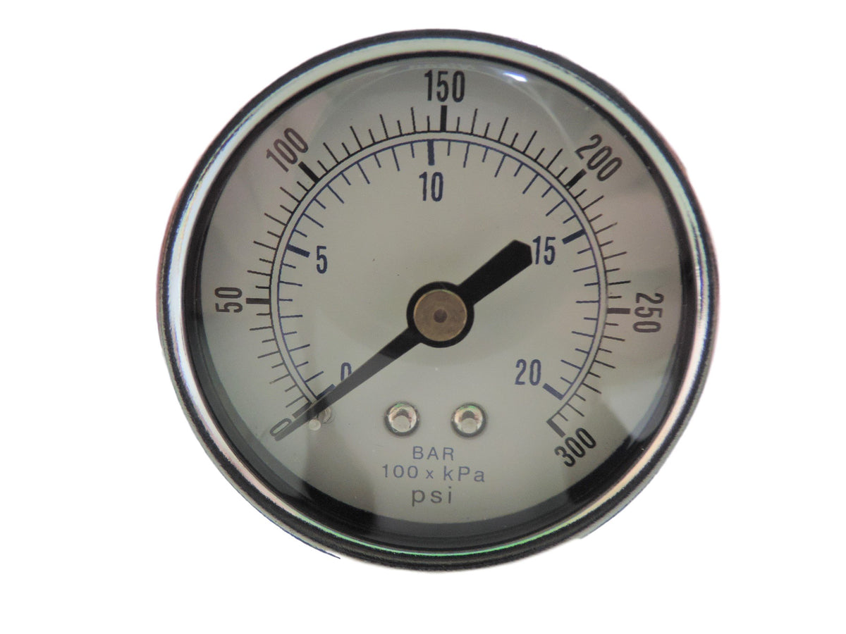 THB wall-mounted regulator with gauge and piping connection ready for use.