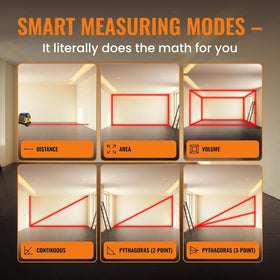 The Almighty Ruler laser tape measure left-handed friendly design fits tight spaces