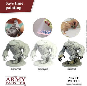 The Army Painter primer provides coverage on metal surfaces for a reliable undercoat.