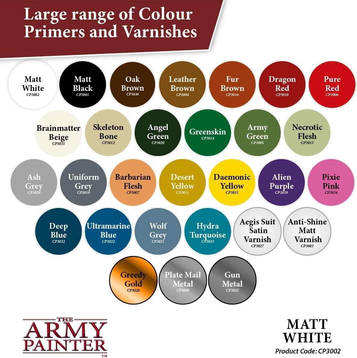 The Army Painter fast-drying primer reduces waiting time between coats.