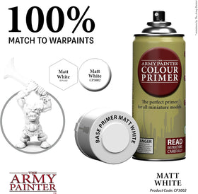 The Army Painter Matt White spray in action delivering fast coverage on miniatures.