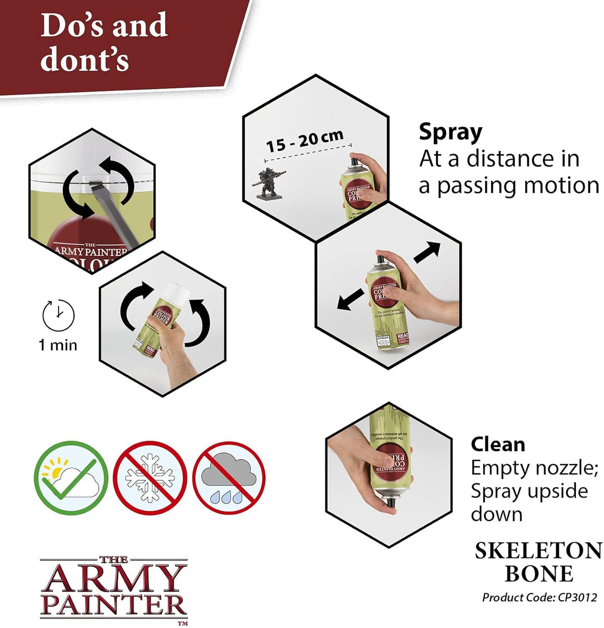 The Army Painter Skeleton Bone primer works on metal, plastic, and resin miniatures.