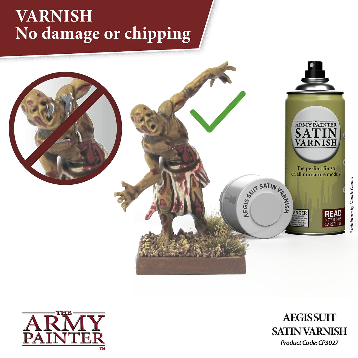 Satin finish on miniature armor shown in a close-up highlighting reduced glare and detail clarity.