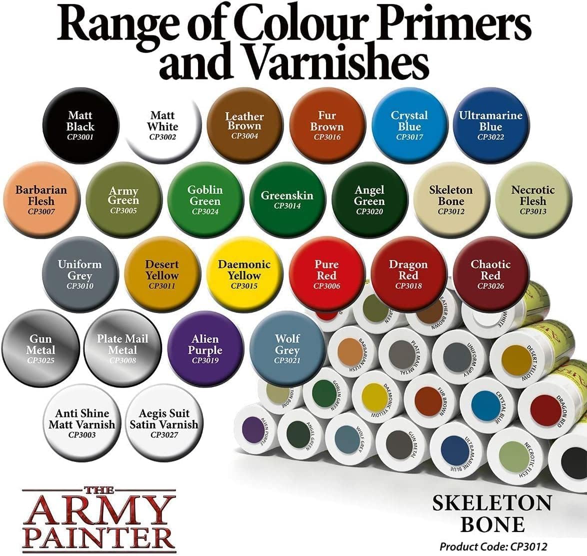 The Army Painter Skeleton Bone spray dries quickly for speed painting sessions.