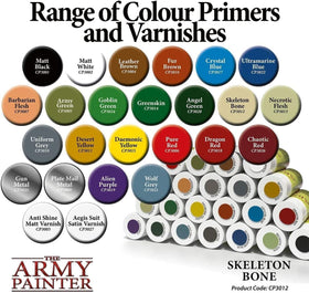 The Army Painter Skeleton Bone spray dries quickly for speed painting sessions.