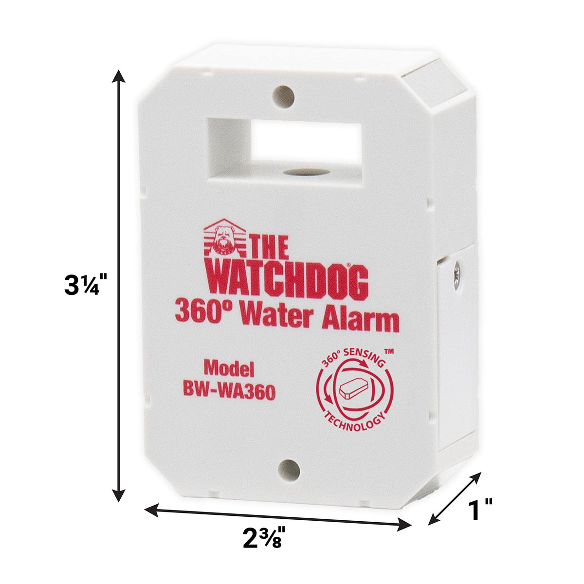 The Basement Watchdog BW-WA360 360° sensing technology detects moisture on all sides.