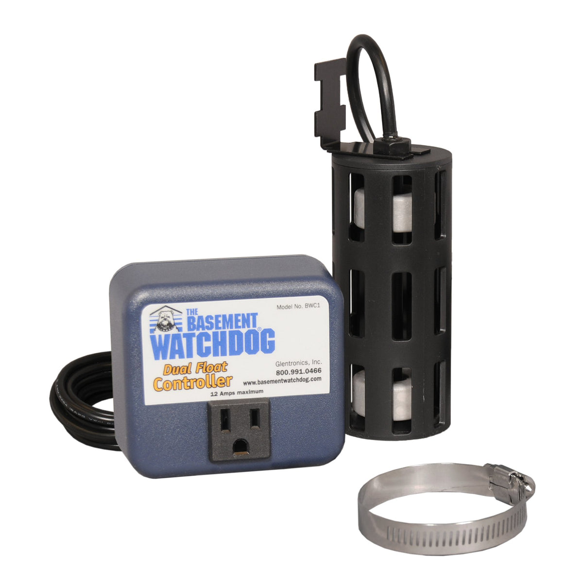 The BWC1 protective float cage prevents debris and wire interference.