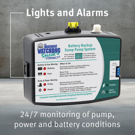 The Basement Watchdog Special Connect charger keeps the backup ready for use.