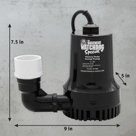 The Basement Watchdog Special Connect pump, compact design fits tight sump pits.