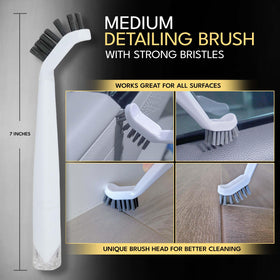 The Crown Choice shower grout brush reaches tight shower corners