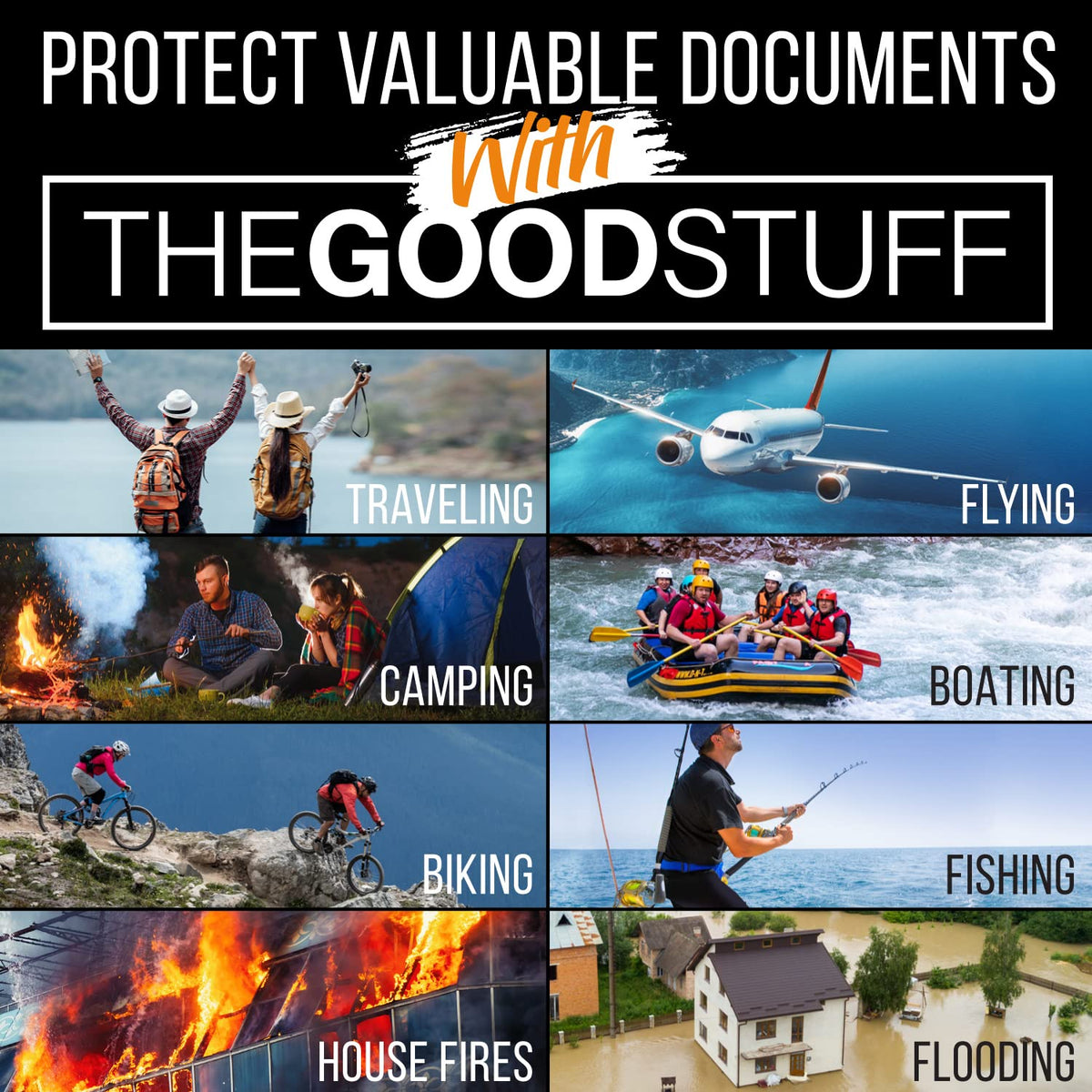 The Good Stuff fireproof money bag travel-ready design for on-the-go protection.