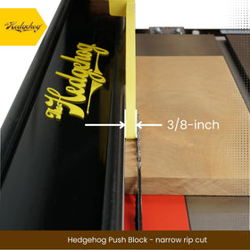 The Hedgehog push block highlights the one-quarter inch heel securing a workpiece.