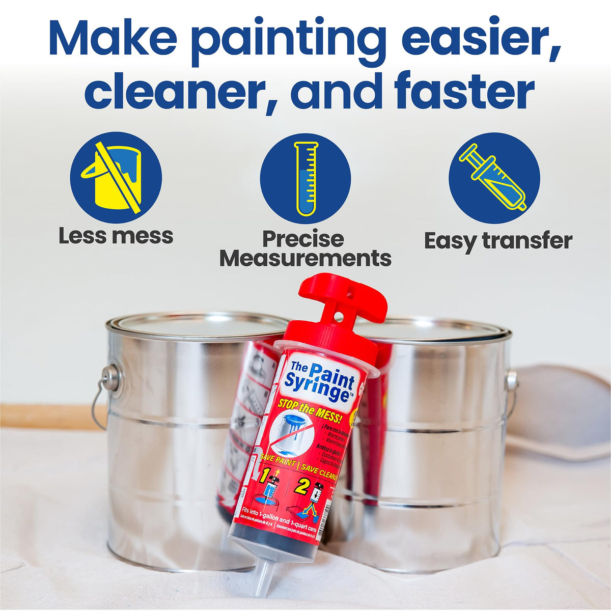Dispenses thick liquids with control for consistent finishes.