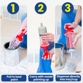 The Paint Syringe ergonomic handle provides comfortable grip during loading.