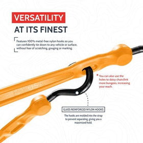 The Perfect Bungee 36-inch Adjust-A-Strap securing camping gear outdoors