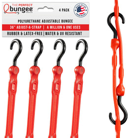 The Perfect Bungee Adjust-A-Strap 36inch front view with durable hooks for secure loads