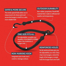 The Perfect Bungee FlexaPURE material close-up emphasizing weatherproof durability