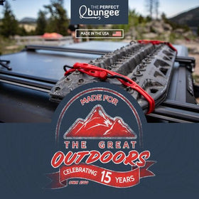 The Perfect Bungee attached to a truck bed securing cargo