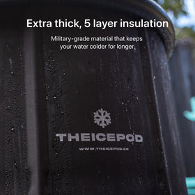 Ice Pod Pro lid closed highlighting reinforced thermal seal and leak-proof design.