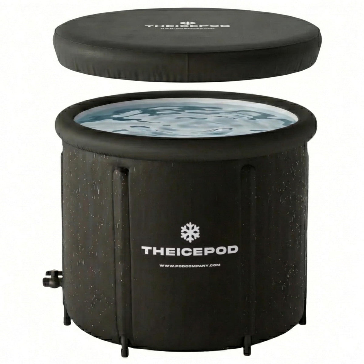 The Pod Company Standard ice bath exterior shows a spacious, portable design for full-body plunges.