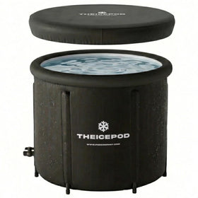 The Pod Company Standard ice bath exterior shows a spacious, portable design for full-body plunges.