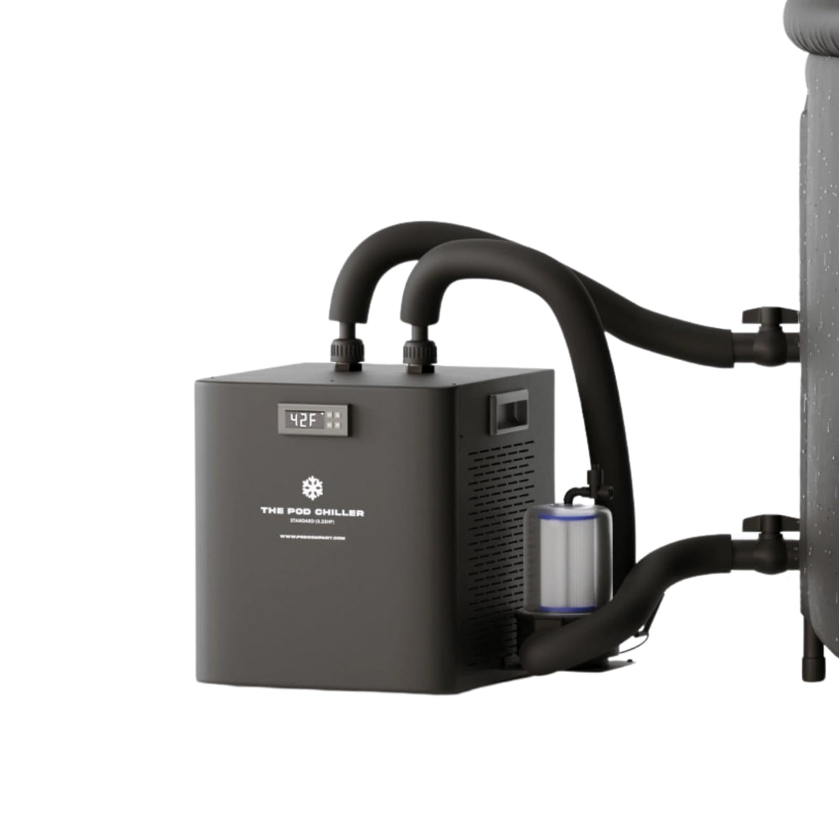 The Pod Company Standard Water Chiller front view, compact home cooling.