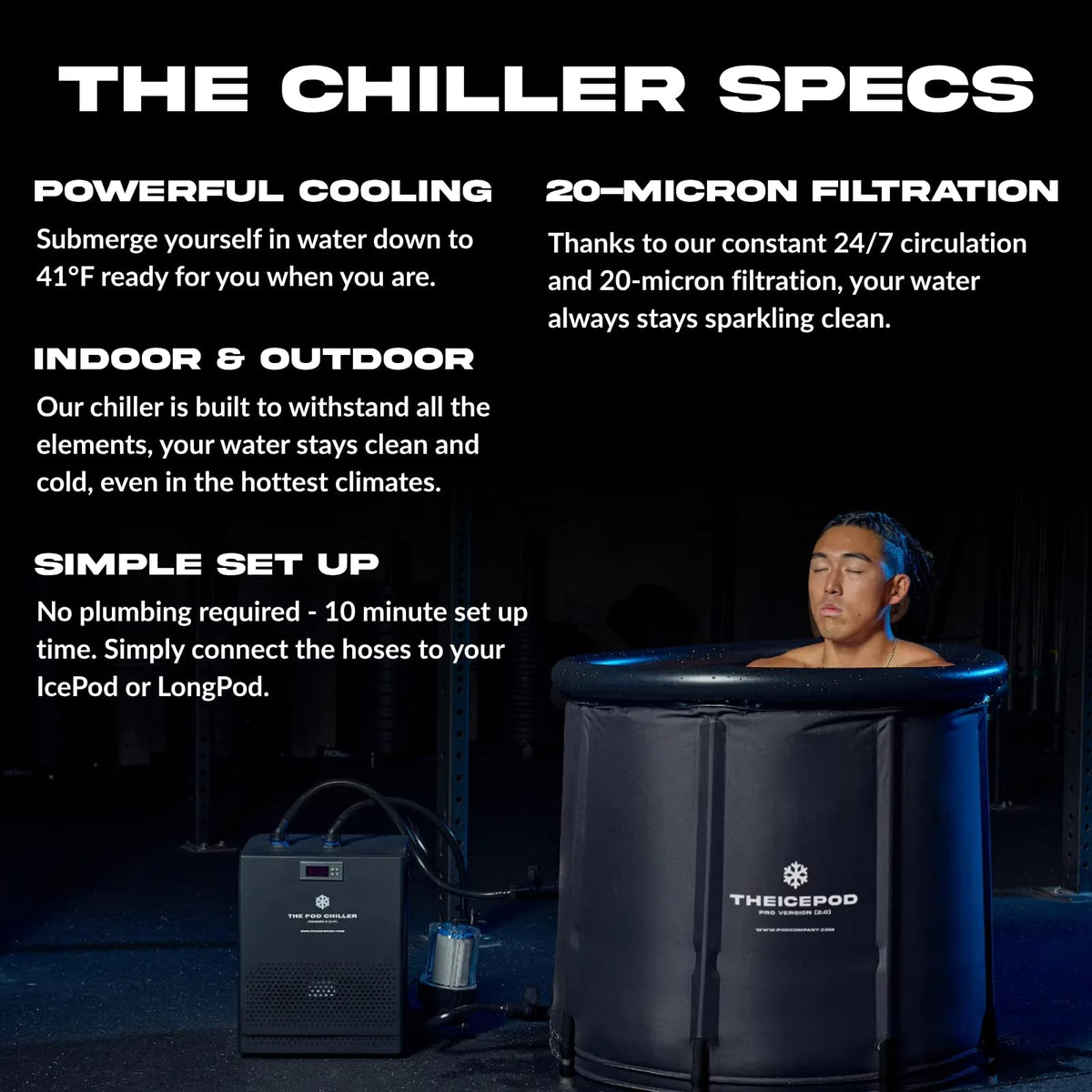 The Pod Company chiller features a quiet design for indoor use.