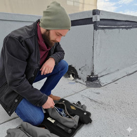 The Ryker Bag's heavy-duty canvas stands up to rugged job sites.