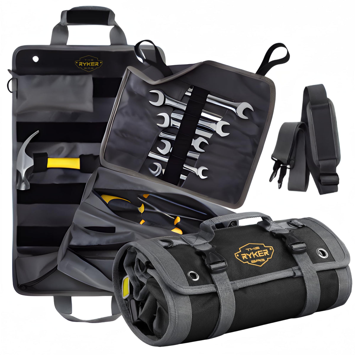 The Ryker Bag tool roll in use provides organized portable storage for electricians and DIY pros.