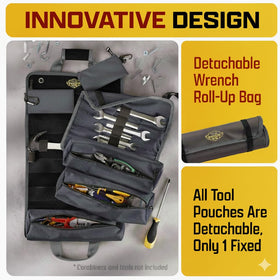 The Ryker Bag keeps tools safe with rust-proof zippers and water-resistant fabric.