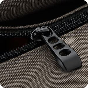 The Ryker Bag roll-up tool bag organizer in compact roll-up mode for vehicle use.