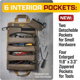 The Ryker Bag roll-up tool bag organizer with D-loops for secure attachment options.