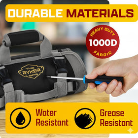 The Ryker Bag roll-up design makes transport and storage effortless in vehicles.