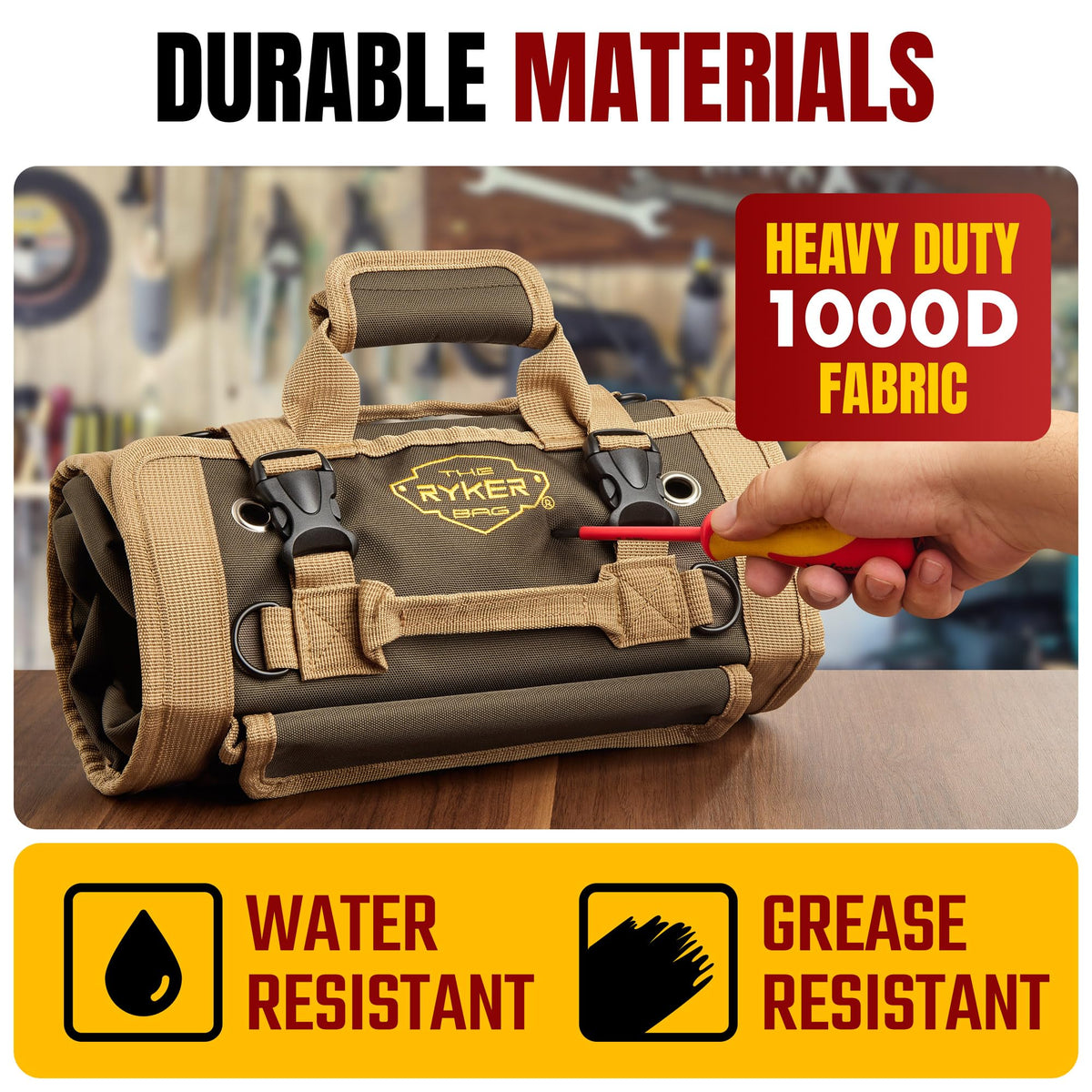 The Ryker Bag with detachable pouches keeps essentials within reach.
