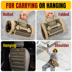 The Ryker Bag fits in your car or garage for quick access.